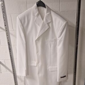 Elegant White Men's 2 Piece Suit